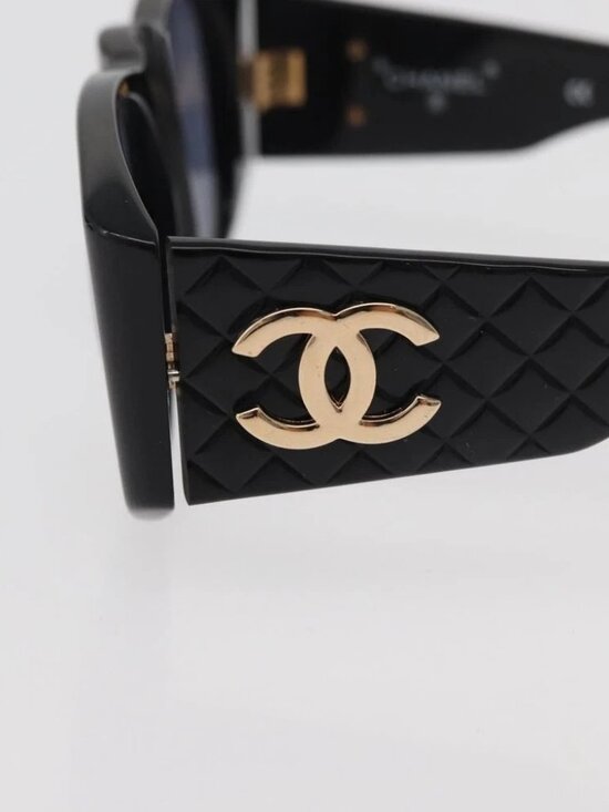 CHANEL Sunglasses plastic Black CC Auth ka3896A main image 4